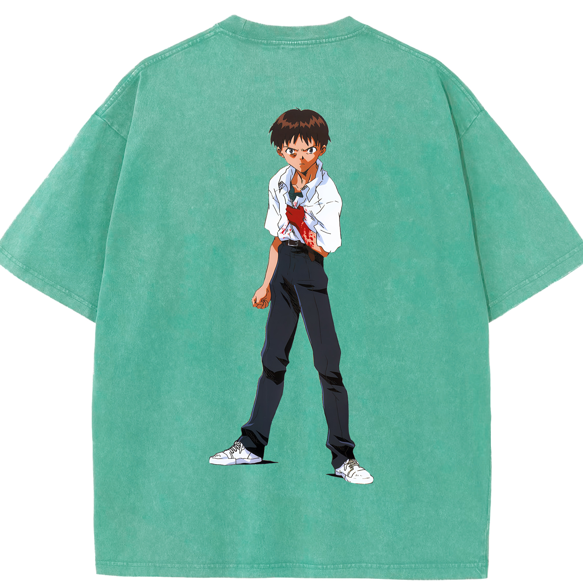 （画像用） EVA 新世紀エヴァンゲリオン 綿100% ヴィンテージ風 半袖Tシャツ（背面プリント）